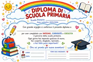 anteprima - Altro tipo di materiale - Modello diploma scuola primaria - Pagina di copertina