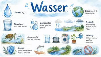Vorschau - Arbeitsblätter - Arbeitsblatt "Wasser" + Onlineübung & MP3 + Mindmap + Infografik - Seite 3