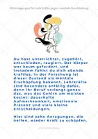 Vorschau - Anderer Materialtyp - 10 Anregungen für Lehrkräfte gegen mentale Erschöpfung - Seite 1