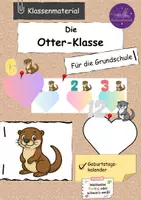 Vorschau - Lehrpläne/Lehrermaterial - Klassentier / Klassenmaskottchen Otter Geburtstagskalender - Deckblatt