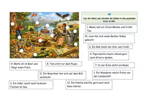 Vorschau - Arbeitsblätter - Wimmelbild - Lesen und Verstehen - Campingausflug - Seite 2