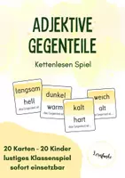 Vorschau - Stationenlernen - Adjektive Spiel - Gegenteile Kettenlesen - Deckblatt