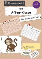 Vorschau - Lehrpläne/Lehrermaterial - Klassentier / Klassenmaskottchen Affe Stundenplan - Deckblatt