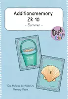 Vorschau - Stationenlernen - Materialpaket - Sommer - Additions- und Subtraktionsmemorys - ZR bis 20 - Seite 1