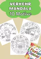 Vorschau - Mal- und Bastelvorlagen - Verkehrsmittel-Mandalas: 10 Motive - Deckblatt