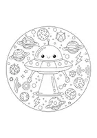 Vorschau - Mal- und Bastelvorlagen - Weltraum-Mandalas: 10 Ausmalbilder - Seite 1