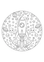 Vorschau - Mal- und Bastelvorlagen - Weltraum-Mandalas: 10 Ausmalbilder - Seite 2