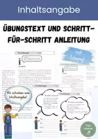 Vorschau - Arbeitsblätter - Eine Inhaltsangabe schreiben z.B. für eine Buchpräsentation - Deckblatt
