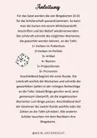 Vorschau - Arbeitsblätter - Wortarten Bingo - Finde die gesuchte Wortart - Seite 1