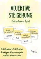 Vorschau - Stationenlernen - Adjektive Spiel - Steigerung Kettenlesen - Deckblatt