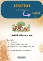 Vorschau - Arbeitsblätter - Lesetext - Streit im Klassenraum - Deckblatt