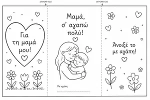 Προεπισκόπηση - Υποδείγματα ζωγραφικής και χειροτεχνίας - Κάρτα για τη Γιορτή της μητέρας - Σελίδα 1