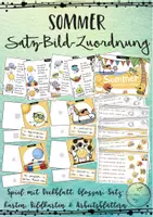 Vorschau - Arbeitsblätter - Satz-Bild-Zuordnungsspiel zum Thema Sommer - Deckblatt