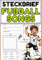 Vorschau - Arbeitsblätter - Steckbrief zu Fußball-Songs - Musik Jg. 3-6 - Deckblatt