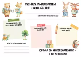 Vorschau - Fördermaterial/Inklusion - KITA-Abschied Portfolio Vorlage | Steckbrief Schulkind | Meine Kindergartenzeit | Abschiedsgeschenk Kindergarten | Erinnerungsseite | Kita-Abschluss - Seite 1