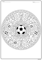 Vorschau - Mal- und Bastelvorlagen - Mandala zur Fußball-WM – kostenloses Ausmalbild FREEBIE - Seite 1