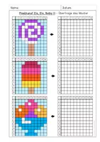 Vorschau - Arbeitsblätter - Pixelkunst Eis, Eis, Baby - Kunst, Geometrie, Wahrnehmung - Seite 2
