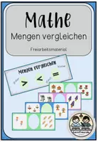 Vorschau - Aufgabenkarten - Mathe: Mengen vergleichen für die Freiarbeit - Deckblatt