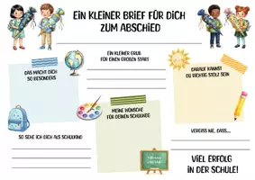 Vorschau - Fördermaterial/Inklusion - KITA-Abschied Vorlage | Portfolio Kita Erinnerung | Abschiedsbrief vom Erzieher*in | Brief an Kindergartenkind | Abschiedsgeschenk Kita & Kindergarten - Seite 1