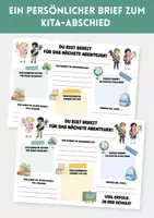 Vorschau - Fördermaterial/Inklusion - KITA-Abschied Vorlage | Portfolio Erinnerungsseite | Kita-Abschluss | Abschiedsgeschenk Kindergarten | Brief vom Erzieher*in - Deckblatt