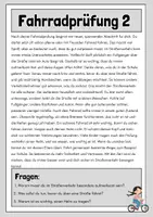 Vorschau - Arbeitsblätter - Fahrradprüfung - 2 Lesetexte mit Fragen - Seite 3