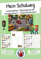 Vorschau - Stundenentwürfe - Straßenverkehr - Mein Schulweg (3-fach differenzierte Arbeitsblätter mit Stundenentwurf und Tafelmaterial) - Deckblatt