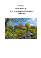 Vorschau - Arbeitsblätter - Diktat Frühling Klasse 4 - Deckblatt