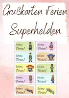 Vorschau - Bildkarten - Grußkarten Ferien Superhelden - Deckblatt