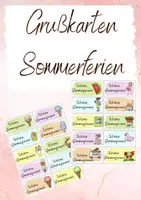 Vorschau - Bildkarten - Grußkarten Sommerferien - Deckblatt