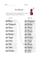 Vorschau - Arbeitsblätter - AB Mehrzahl - Deckblatt