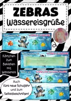Vorschau - Anderer Materialtyp - Zebraklasse Grüße für Wassereis Klassentier Zebra - Deckblatt