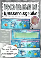 Vorschau - Anderer Materialtyp - Robbenklasse Grüße für Wassereis Klassentier Robbe - Deckblatt