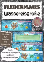 Vorschau - Anderer Materialtyp - Fledermausklasse Grüße für Wassereis Klassentier Fledermaus - Deckblatt