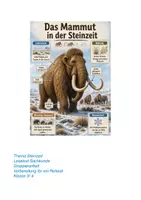 Vorschau - Stundenentwürfe - das Mammut in der Steinzeit Sachunterricht Lesetext Referat Gruppenarbeit - Deckblatt