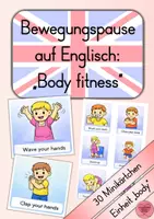 Vorschau - Spiele - Bewegungspause auf Englisch: Body Fitness Minikarten - Deckblatt