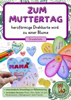 Vorschau - Mal- und Bastelvorlagen - Zum Muttertag – Karte (Herz wird zu Blume) | Schreibanlass mit Differenzierung - Deckblatt