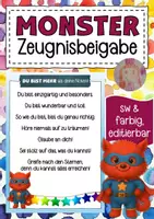 Vorschau - Anderer Materialtyp - Zeugnisbeigabe für die Monsterklasse Klassentier Monster - Deckblatt