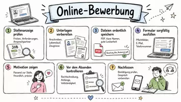 Vorschau - Arbeitsblätter - Arbeitsblatt "Online-Bewerbung" + interaktive Lösung & MP3 + Mindmap + Infografik - Seite 1