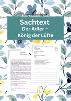 Vorschau - Arbeitsblätter - Sachtext Adler - Klasse 3/4 Sachunterricht - Deckblatt