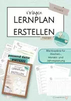 Vorschau - Anderer Materialtyp - Freebie Lernplan erstellen - Deckblatt