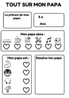 Aperçu - Affichage - Activités Fête des Pères à imprimer – 8+ pages | Adapté autisme | Maternelle & primaire | Cadeau papa enfant - Page 1