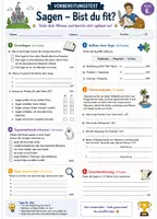 Vorschau - Stundenentwürfe - Vorbereitungstest Deutsch, Thema Sagen und Mythen - Deckblatt