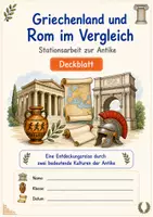 Vorschau - Arbeitsblätter - Griechenland und Rom im Vergleich – Stationsarbeit zur Antike: 12 Stationen + Abschlussstation mit Lösungen und S/W-Version - Seite 1