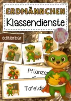 Vorschau - Mal- und Bastelvorlagen - Erdmännchenklasse Klassendienste Klassentier Erdmännchen - Deckblatt