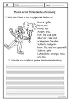 Vorschau - Arbeitsblätter - Meine erste Personenbeschreibung - Clown - Deckblatt