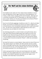 Vorschau - Arbeitsblätter - Märchen Der Wolf und die sieben Geißlein – Klasse 5/6 - Seite 1