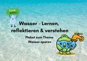 Vorschau - Fördermaterial/Inklusion - So sparen wir Wasser! – Klassenplakat für die Grundschule - Deckblatt