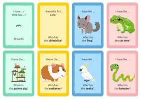 Vorschau - Spiele - Pets: I have... Who has...? – Lesespiel Englisch - Seite 1