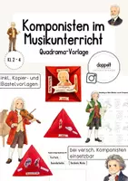 Vorschau - Stundenentwürfe - Komponisten im Musikunterricht (Materialpaket) | Expertenwissen + Quadrama-Vorlage (Klasse 2-4) - Seite 1