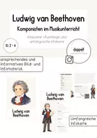 Vorschau - Unterrichtsreihen - Ludwig van Beethoven - Infoposter + Infokarte | Komponisten im Musikunterricht (Klasse 2-4) - Deckblatt